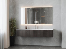 Load image into Gallery viewer, LAVIVA 313LGN-72CCR-MW Legno 72&quot; Carbon Oak Single Sink Bathroom Vanity with Matte White VIVA Stone Solid Surface Countertop