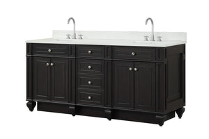 Design Element WN-72-ES Winston 72" Double Sink Bathroom Vanity in Espresso