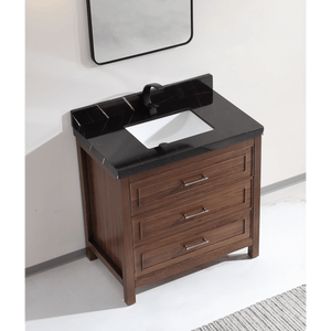 Legion Furniture WK2428-36-EB-WITH BLACK NATURAL TOP 36" EBONY SINK VANITY