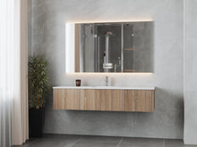 Load image into Gallery viewer, LAVIVA 313LGN-66WG-MW Legno 66&quot; Weathered Grey Bathroom Vanity with Matte White VIVA Stone Solid Surface Countertop