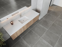 Load image into Gallery viewer, LAVIVA 313LGN-66WG-MW Legno 66&quot; Weathered Grey Bathroom Vanity with Matte White VIVA Stone Solid Surface Countertop