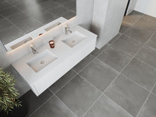 Load image into Gallery viewer, LAVIVA 313LGN-60DAW-MW Legno 60&quot; Alabaster White Double Sink Bathroom Vanity with Matte White VIVA Stone Solid Surface Countertop