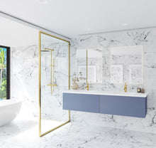Load image into Gallery viewer, LAVIVA 313VTR-72DNB-MW Vitri 72&quot; Nautical Blue Double Sink Bathroom Vanity with VIVA Stone Matte White Solid Surface Countertop