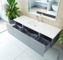 Load image into Gallery viewer, LAVIVA 313VTR-66FG Vitri 66&quot; Fossil Grey Single Sink Wall Hung Bathroom Vanity Cabinet