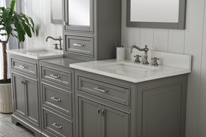 Design Element ML-84MC-GY Milano 84" Double Sink Bathroom Vanity Modular Set in Gray