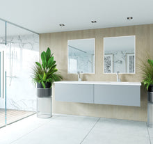Load image into Gallery viewer, LAVIVA 313VTR-72DFG-MW Vitri 72&quot; Fossil Grey Double Sink Bathroom Vanity with VIVA Stone Matte White Solid Surface Countertop