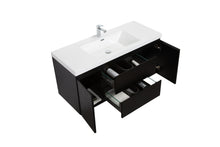 Load image into Gallery viewer, LAVIVA 313AUR-48MMB-GW Aurora 48&quot; Matte Midnight Black Wall Hung Bathroom Vanity with White Acrylic Countertop