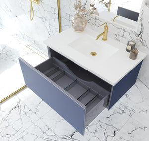 LAVIVA 313VTR-36NB Vitri 36" Nautical Blue Wall Hung Bathroom Vanity Cabinet