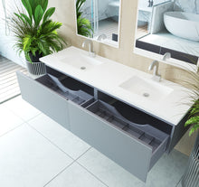 Load image into Gallery viewer, LAVIVA 313VTR-72DFG Vitri 72&quot; Fossil Grey Double Sink Wall Hung Bathroom Vanity Cabinet