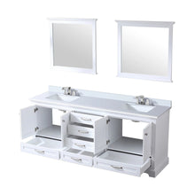 Load image into Gallery viewer, Lexora LD342280DA00M30 Dukes 80&quot; White Double Vanity, no Top and 30&quot; Mirrors
