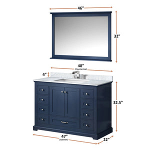 Lexora LD342248SE00000 Dukes 48" Navy Blue Vanity Cabinet Only