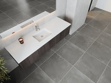 Load image into Gallery viewer, LAVIVA 313LGN-66CR-MW Legno 66&quot; Carbon Oak Bathroom Vanity with Matte White VIVA Stone Solid Surface Countertop