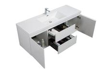 Load image into Gallery viewer, LAVIVA 313AUR-60CGPW-GW Aurora 60&quot; Glossy Polar White Wall Hung Single Sink Bathroom Vanity with White Acrylic Countertop