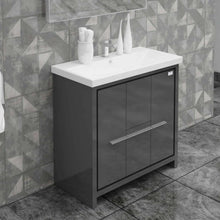 Load image into Gallery viewer, Casa Mare Alessio 32″ Glossy Gray Ceramic Bathroom Vanity - ALESSIO80GG-32-MSC
