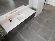 Load image into Gallery viewer, LAVIVA 313LGN-72CCR-MW Legno 72&quot; Carbon Oak Single Sink Bathroom Vanity with Matte White VIVA Stone Solid Surface Countertop