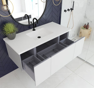 LAVIVA 313VTR-48CW Vitri 48" Cloud White Wall Hung Bathroom Vanity Cabinet