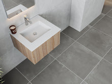 Load image into Gallery viewer, LAVIVA 313LGN-24WG-MW Legno 24&quot; Weathered Grey Bathroom Vanity with Matte White VIVA Stone Solid Surface Countertop