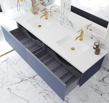 Load image into Gallery viewer, LAVIVA 313VTR-72DNB Vitri 72&quot; Nautical Blue Double Sink Wall Hung Bathroom Vanity Cabinet