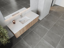 Load image into Gallery viewer, LAVIVA 313LGN-54WG-MW Legno 54&quot; Weathered Grey Bathroom Vanity with Matte White VIVA Stone Solid Surface Countertop