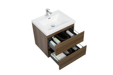 Load image into Gallery viewer, LAVIVA 313AUR-24SW-GW Aurora 24&quot; Smokey Walnut Wall Hung Bathroom Vanity with White Acrylic Countertop