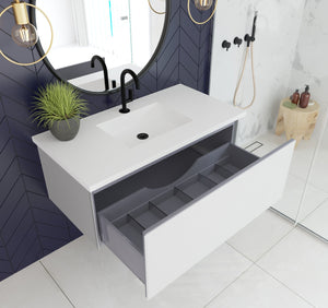 LAVIVA 313VTR-42CW Vitri 42" Cloud White Wall Hung Bathroom Vanity Cabinet