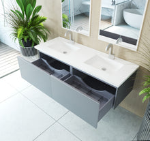 Load image into Gallery viewer, LAVIVA 313VTR-60DFG Vitri 60&quot; Fossil Grey Double Sink Wall Hung Bathroom Vanity Cabinet
