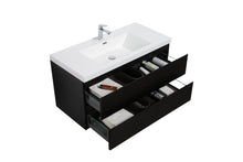 Load image into Gallery viewer, LAVIVA 313AUR-42MMB-GW Aurora 42&quot; Matte Midnight Black Wall Hung Bathroom Vanity with White Acrylic Countertop