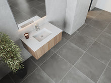 Load image into Gallery viewer, LAVIVA 313LGN-36WG-MW Legno 36&quot; Weathered Grey Bathroom Vanity with Matte White VIVA Stone Solid Surface Countertop