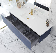 Load image into Gallery viewer, LAVIVA 313VTR-66NB Vitri 66&quot; Nautical Blue Single Sink Wall Hung Bathroom Vanity Cabinet