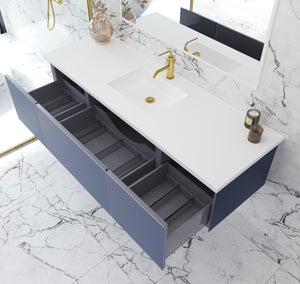 LAVIVA 313VTR-66NB Vitri 66" Nautical Blue Single Sink Wall Hung Bathroom Vanity Cabinet