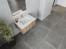 Load image into Gallery viewer, LAVIVA 313LGN-30WG-MW Legno 30&quot; Weathered Grey Bathroom Vanity with Matte White VIVA Stone Solid Surface Countertop