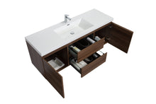 Load image into Gallery viewer, LAVIVA 313AUR-60CSW-GW Aurora 60&quot; Smokey Walnut Wall Hung Single Sink Bathroom Vanity with White Acrylic Countertop