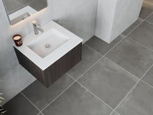 Load image into Gallery viewer, LAVIVA 313LGN-24CR-MW Legno 24&quot; Carbon Oak Bathroom Vanity with Matte White VIVA Stone Solid Surface Countertop
