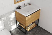 Load image into Gallery viewer, LAVIVA 313SMR-30CO-MW Alto 30&quot; California White Oak Bathroom Vanity with Matte White VIVA Stone Solid Surface Countertop