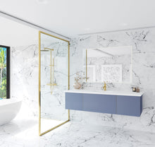 Load image into Gallery viewer, LAVIVA 313VTR-66NB-MW Vitri 66&quot; Nautical Blue Single Sink Bathroom Vanity with VIVA Stone Matte White Solid Surface Countertop