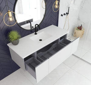LAVIVA 313VTR-54CW Vitri 54" Cloud White Wall Hung Bathroom Vanity Cabinet