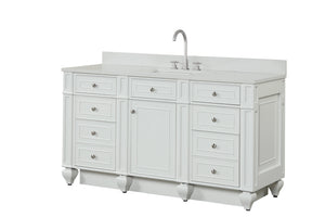 Design Element WN-60S-W Winston 60" Single Sink Vanity White Finish