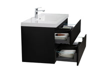 Load image into Gallery viewer, LAVIVA 313AUR-42MMB-GW Aurora 42&quot; Matte Midnight Black Wall Hung Bathroom Vanity with White Acrylic Countertop