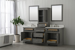 Design Element ML-96MC-GY Milano 96" Double Sink Bathroom Vanity Modular Set in Gray