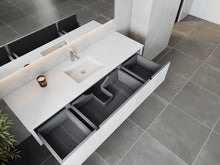 Load image into Gallery viewer, LAVIVA 313LGN-72CAW-MW Legno 72&quot; Alabaster White Single Sink Bathroom Vanity with Matte White VIVA Stone Solid Surface Countertop
