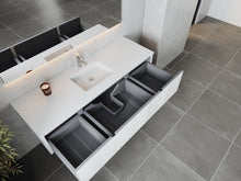 Load image into Gallery viewer, LAVIVA 313LGN-66AW-MW Legno 66&quot; Alabaster White Bathroom Vanity with Matte White VIVA Stone Solid Surface Countertop