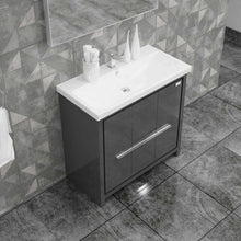 Load image into Gallery viewer, Casa Mare Alessio 32″ Glossy Gray Ceramic Bathroom Vanity - ALESSIO80GG-32-MSC