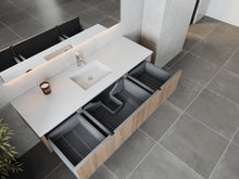 Load image into Gallery viewer, LAVIVA 313LGN-66WG-MW Legno 66&quot; Weathered Grey Bathroom Vanity with Matte White VIVA Stone Solid Surface Countertop