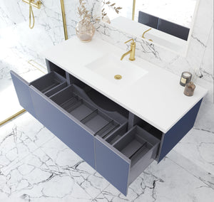 LAVIVA 313VTR-54NB Vitri 54" Nautical Blue Wall Hung Bathroom Vanity Cabinet