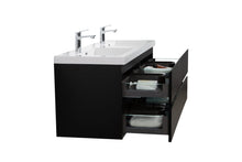Load image into Gallery viewer, LAVIVA 313AUR-60DMMB-GW Aurora 60&quot; Matte Midnight Black Wall Hung Double Sink Bathroom Vanity with White Acrylic Countertop