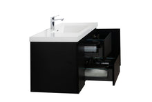 Load image into Gallery viewer, LAVIVA 313AUR-48MMB-GW Aurora 48&quot; Matte Midnight Black Wall Hung Bathroom Vanity with White Acrylic Countertop