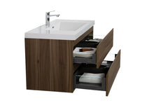Load image into Gallery viewer, LAVIVA 313AUR-42SW-GW Aurora 42&quot; Smokey Walnut Wall Hung Bathroom Vanity with White Acrylic Countertop