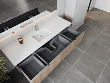 Load image into Gallery viewer, LAVIVA 313LGN-72CWG-MW Legno 72&quot; Weathered Grey Single Sink Bathroom Vanity with Matte White VIVA Stone Solid Surface Countertop