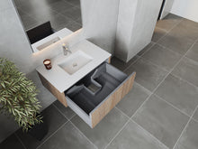 Load image into Gallery viewer, LAVIVA 313LGN-36WG-MW Legno 36&quot; Weathered Grey Bathroom Vanity with Matte White VIVA Stone Solid Surface Countertop