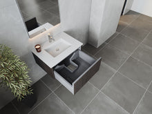 Load image into Gallery viewer, LAVIVA 313LGN-30CR-MW Legno 30&quot; Carbon Oak Bathroom Vanity with Matte White VIVA Stone Solid Surface Countertop